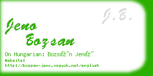 jeno bozsan business card